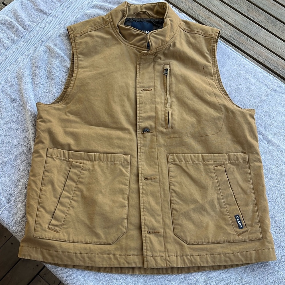 PrAna Men’s Tremble Vest Medium Tan